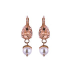 Teardrop/Pearl Earring Desert Rose/Pearl on Rose Gold