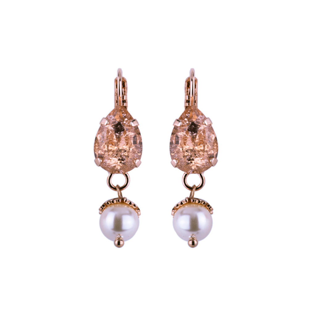 Teardrop/Pearl Earring Desert Rose/Pearl on Rose Gold (Copy)