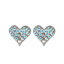Mariana  Embellished Heart Post Earrings in Aurora Borealis on Rhodium