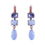 Petite Emerald Cut Dangle Earring Lavender Fields on Gold