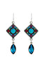 Firefly Bermuda Blue Two Tier Diamond Shape Earrings With Teardrop