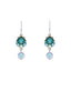 Firefly  Delicate Aqua Blue Beach Glass Earrings With Pearl