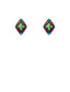 Firefly Diamond Shaped Peridot Post Earrings 
