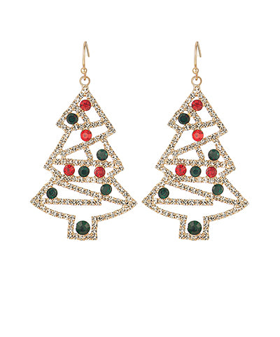 Crystal Christmas Tree Earrings
