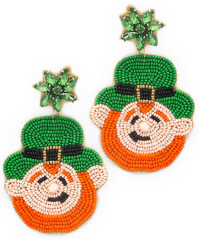 Beaded Leprechaun Earrings