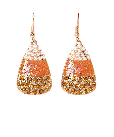 Candy Corn Sparkle Earrings