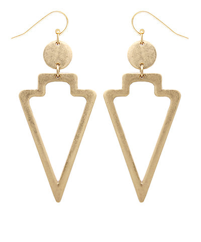 Vintage Gold Arrowhead Earrings