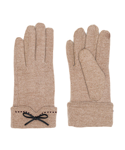 Camel Bow and Stitch Smart Touch Gloves