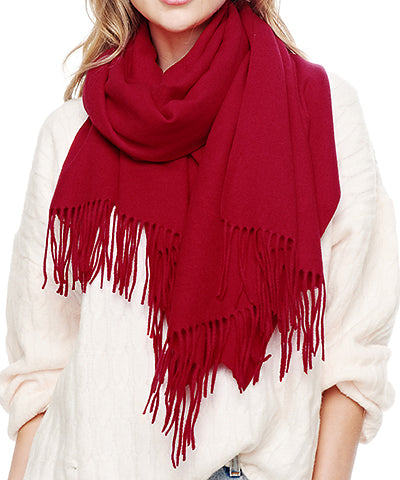 Cashmere Blend Wrap-Cranberry