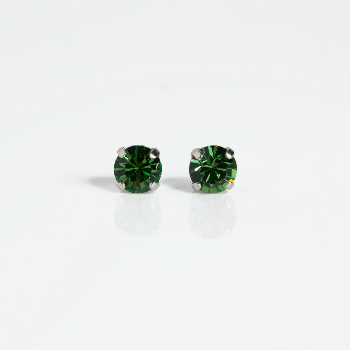 Mariana Single Erinite on Rhodium Stud  Main image
