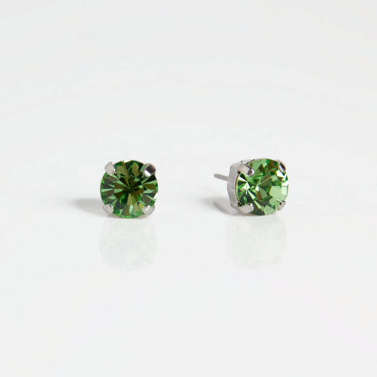 Mariana Single Peridot on Rhodium Stud Main image