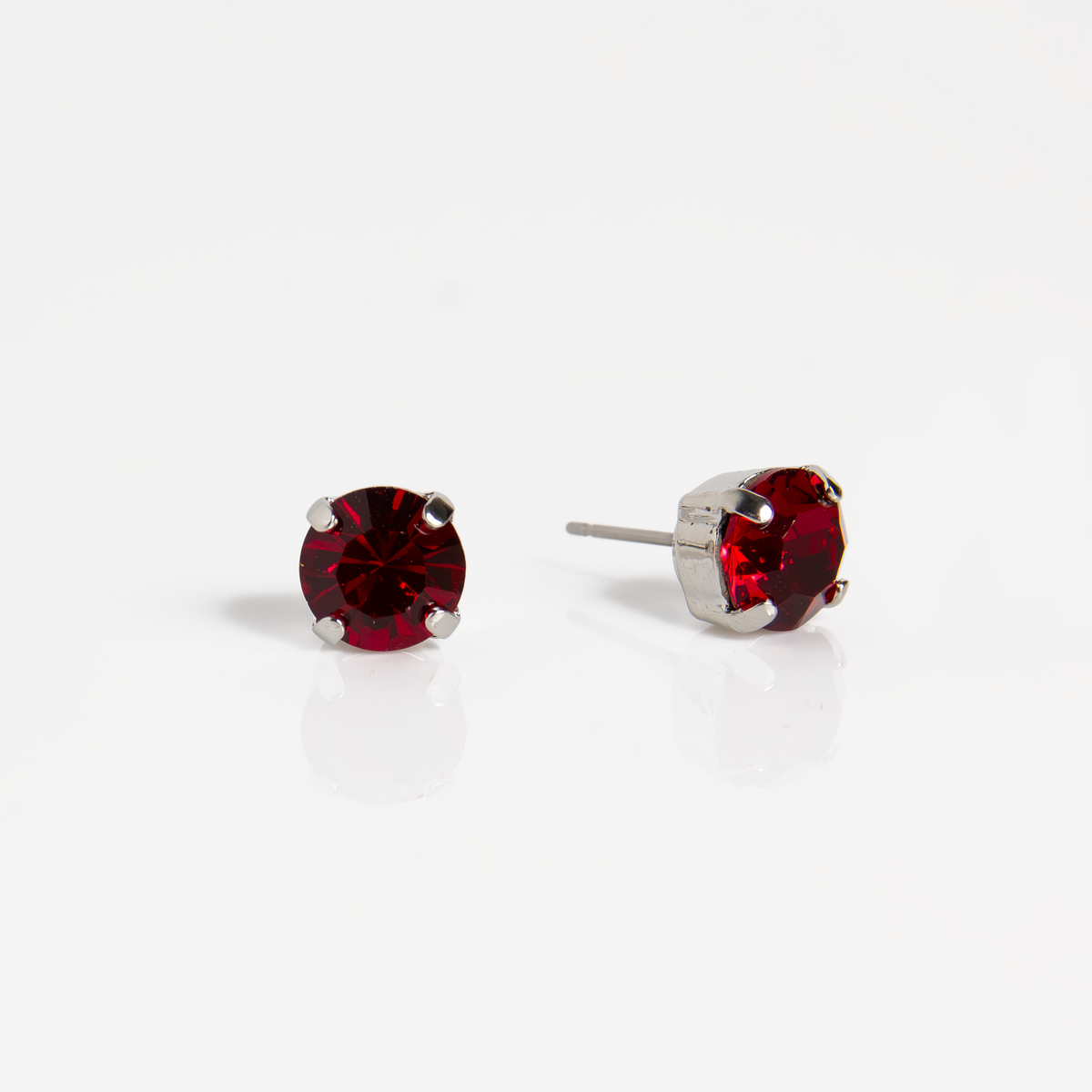 Mariana Single Ruby Red on Rhodium Stud Main image
