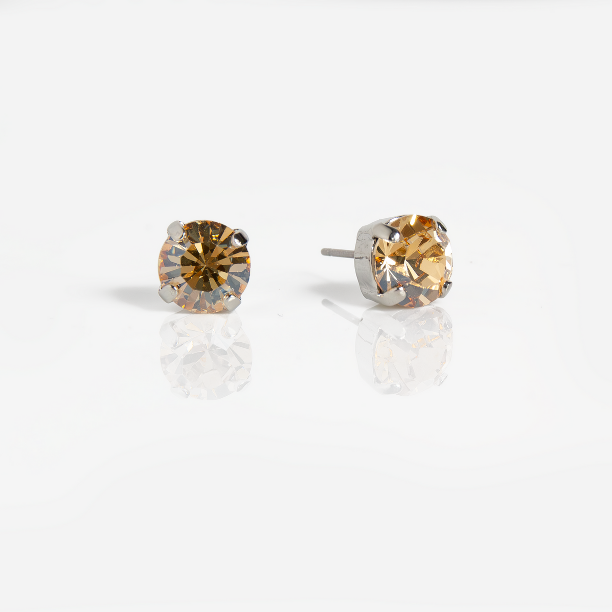 Mariana Single Golden Shadow on Rhodium Stud