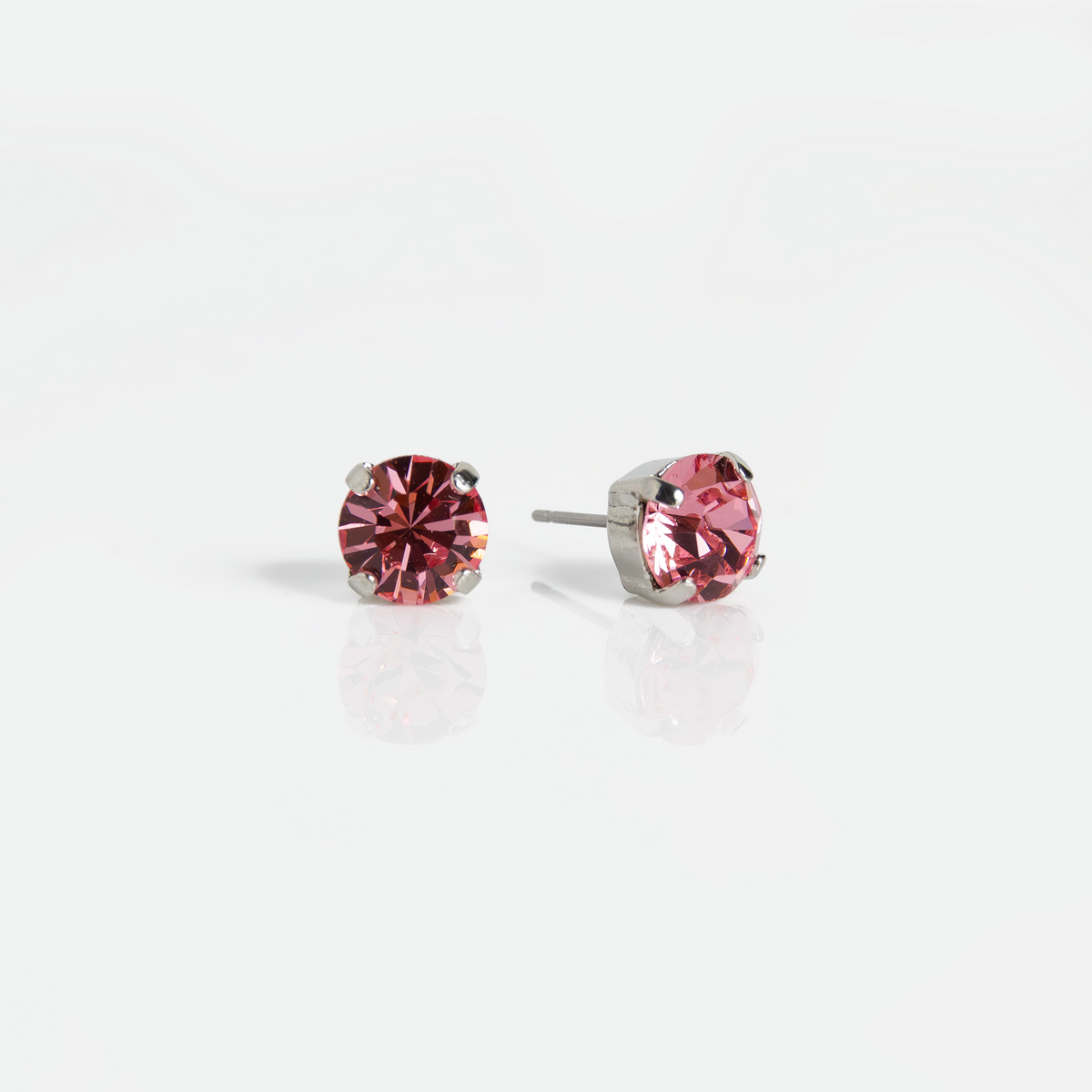 Mariana Single Light Pink on Rhodium Stud