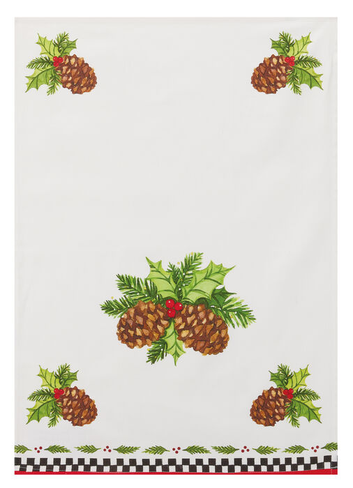 Pinecone/Checks Tea Towel