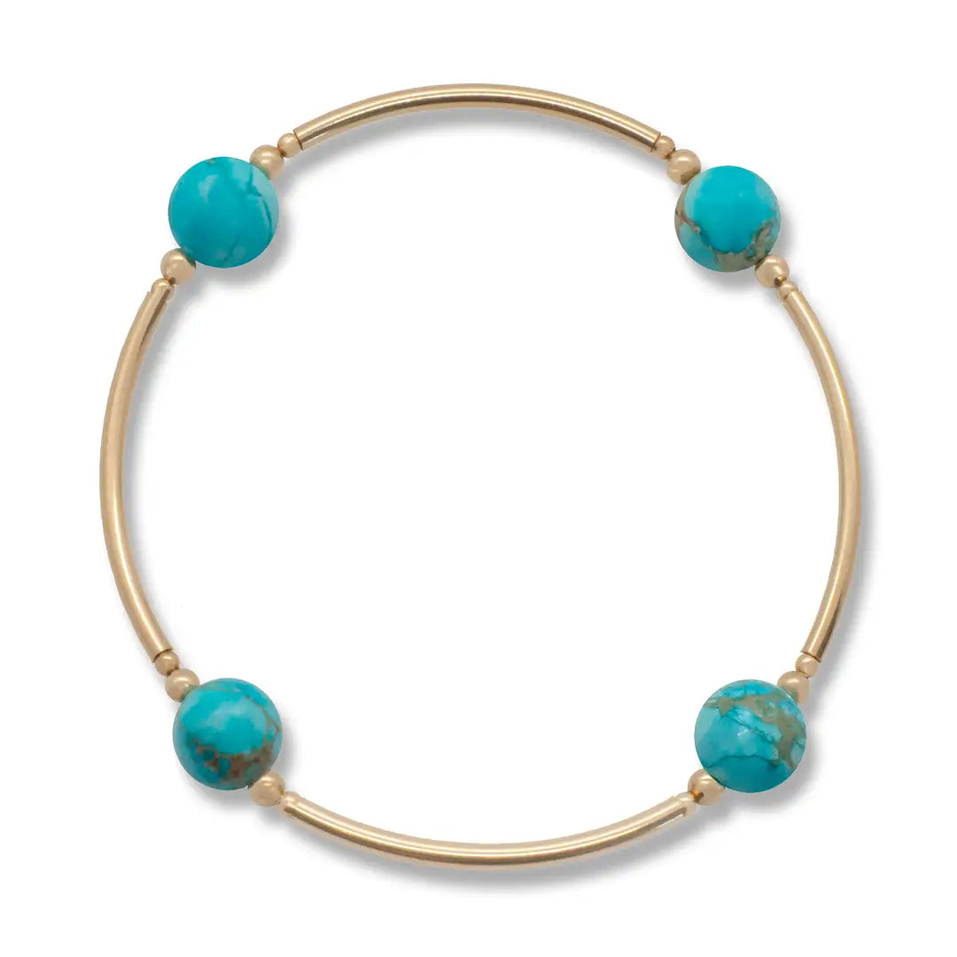 Blessings Bracelet 8MM Turquoise/Gold Beads an Bars Main image