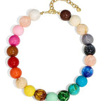 Huge Rainbow Acrylic Bauble Bead Statement Necklace