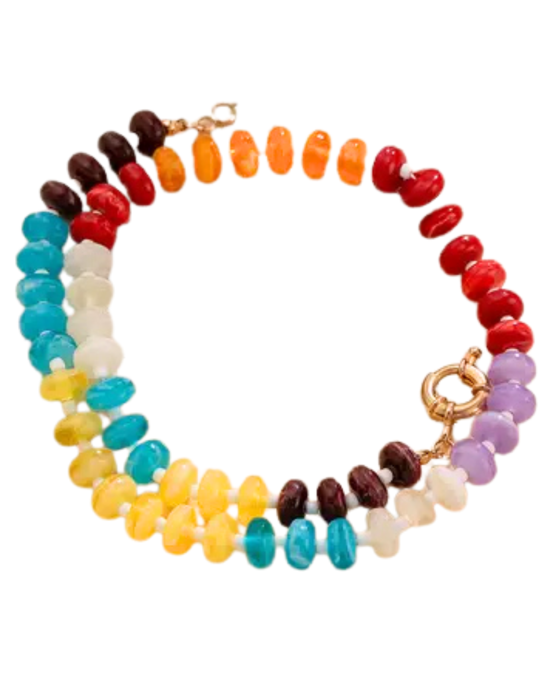 Rainbow Acrylic Bauble Bead Necklace With Front/Back Closure Secondary image