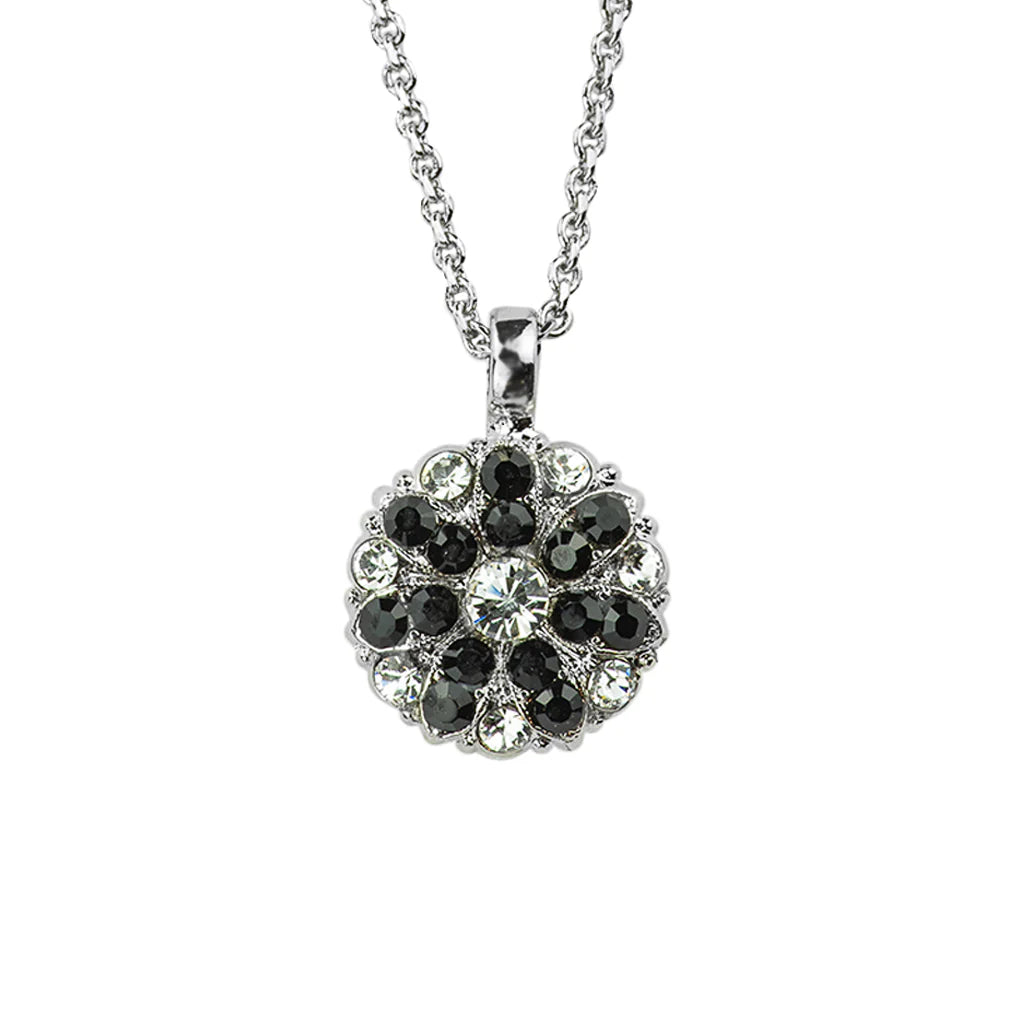 Mariana Guardian Angel Necklace in Checkerboard on Rhodium
