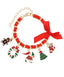 Christmas Bracelet With Red Ribbon and Santa Center Charm