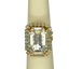 Mariana Extra Luxurious Emerald Cut With Halo Ring Clear on Gold