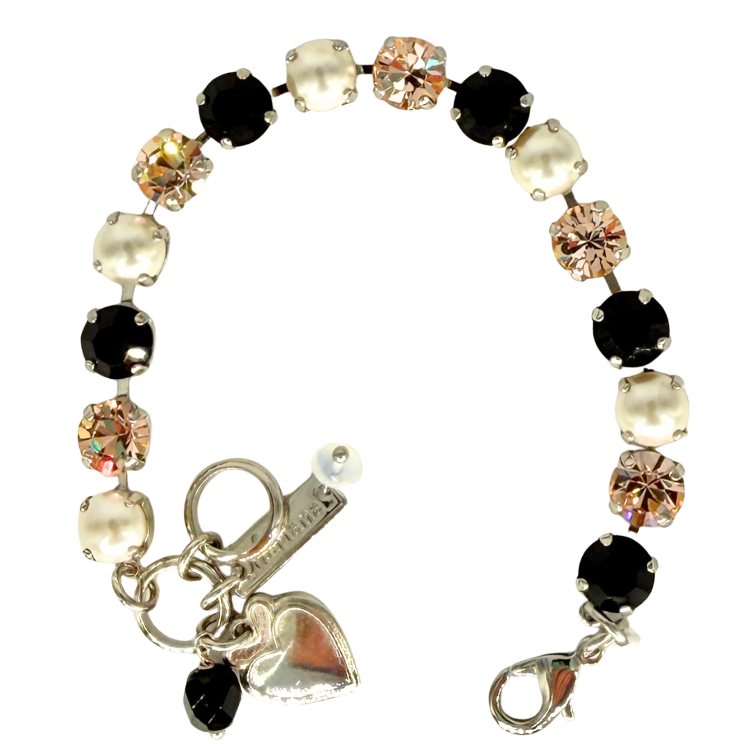Mariana Bracelet Plain Black/Pearl/Blush on Rhodium