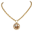 Mariana Pendant Necklace Pearl Compact on Chunky Gold Chain
