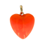 Orange Puffy Enameled Heart Charm with Closed Bale