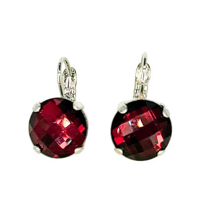 Mariana Earring Large Bright Red on Rhodium