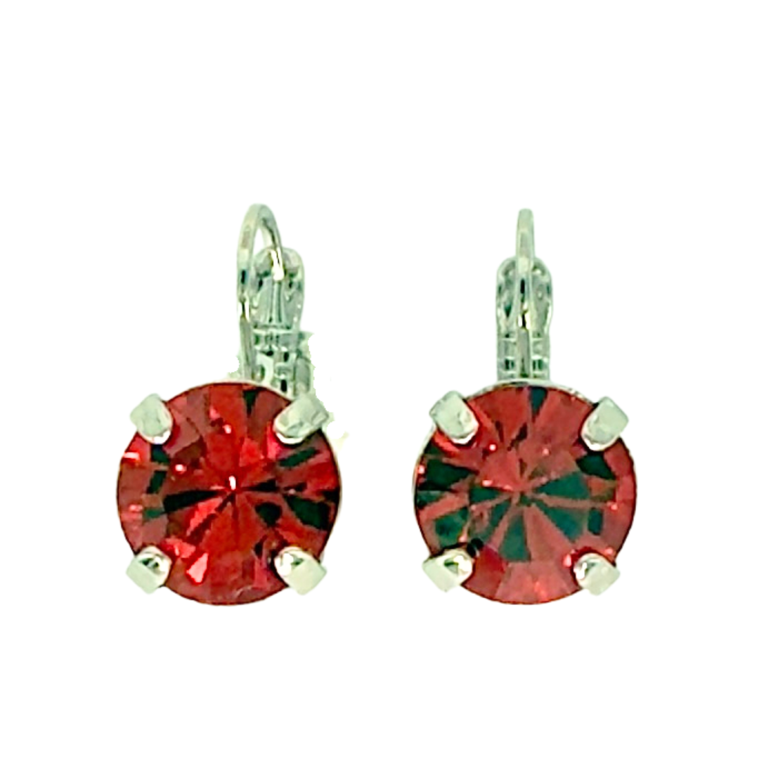 Mariana Earring Large Bright Red on Rhodium