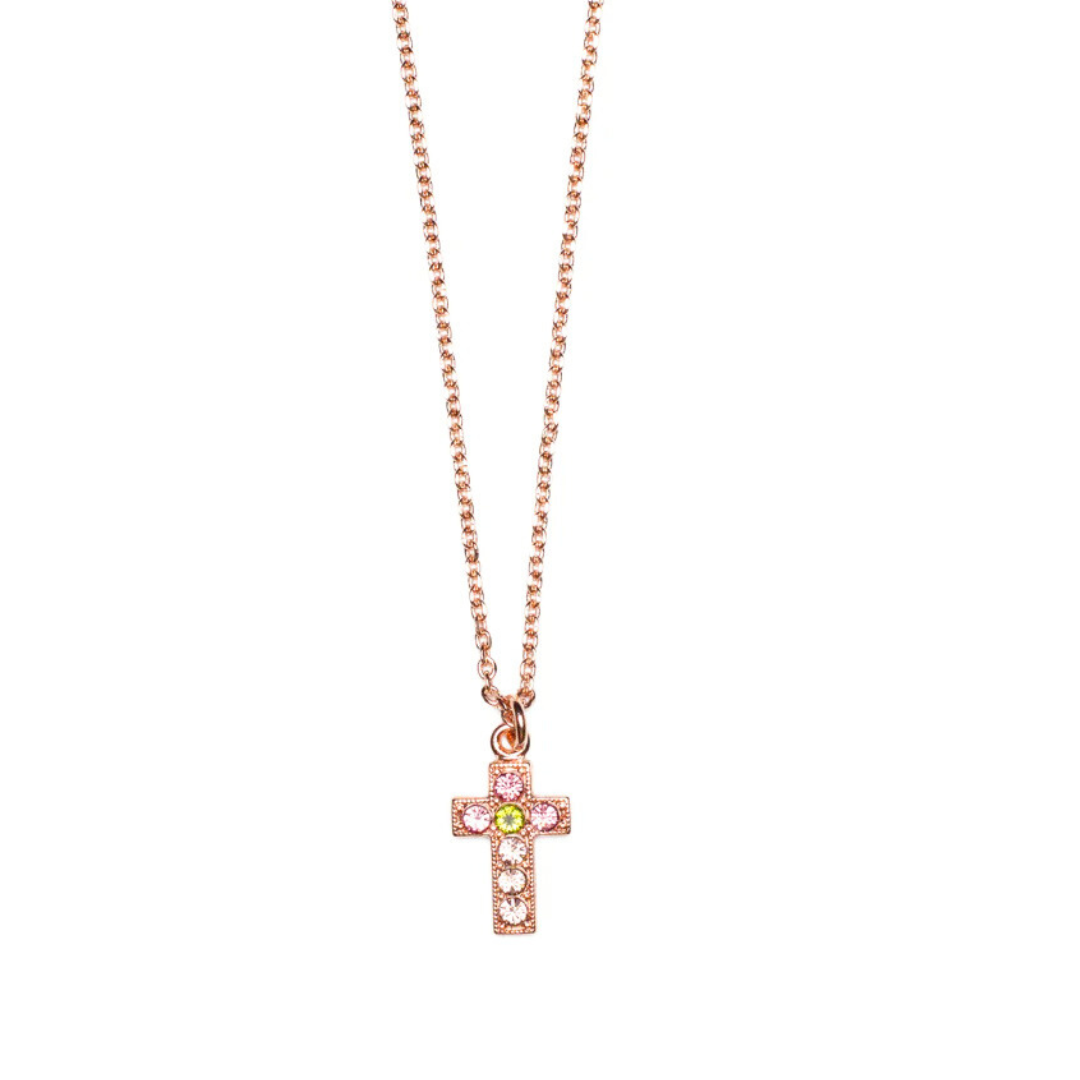 Mariana Petite Cross Necklace Parasol on  Rose Gold