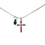 Mariana Cross Pendant Red White and Blue on Rhodium