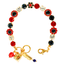 Mariana Small Flower Bracelet Red White and Blue on Gold