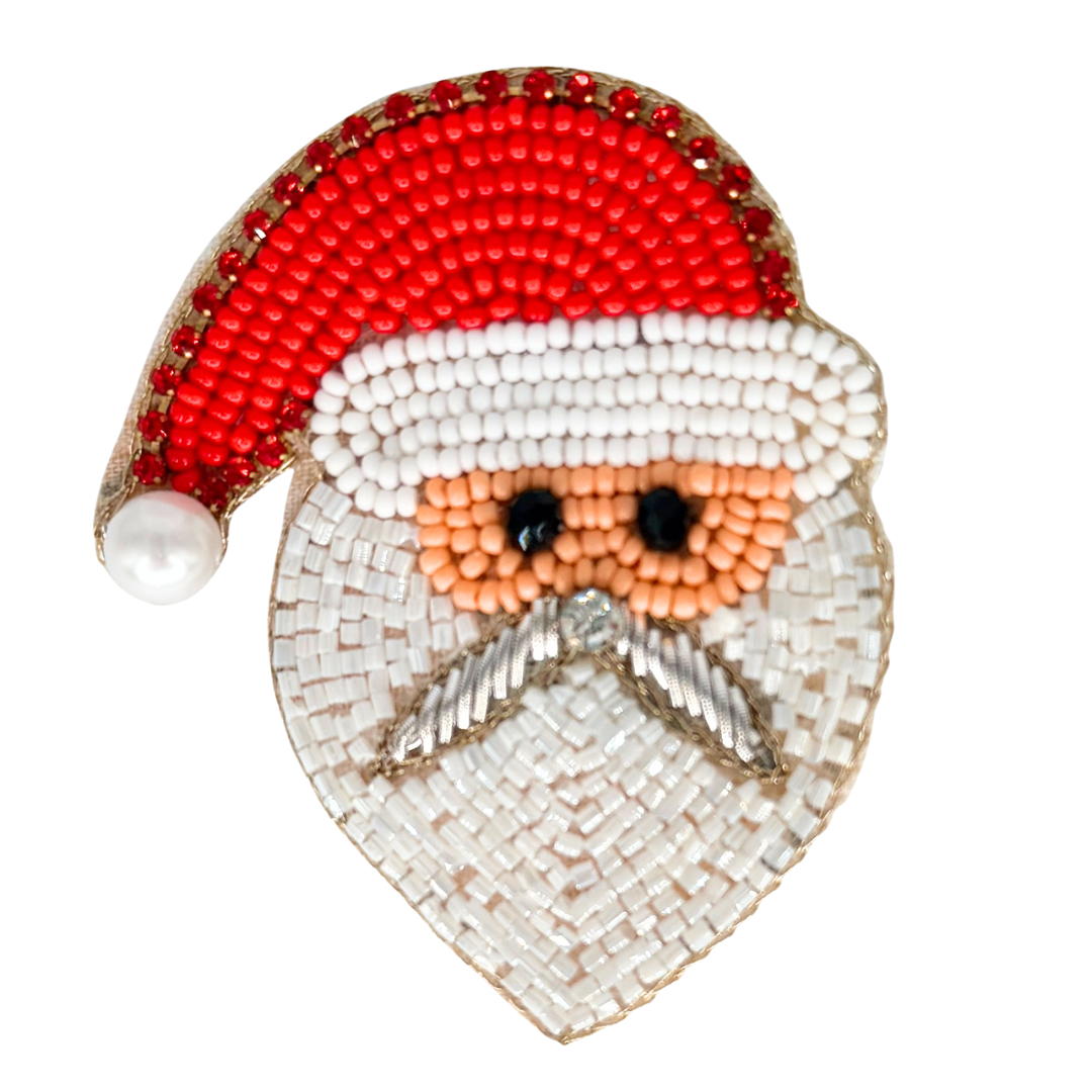 Santa Face Christmas Pin