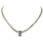 Mariana Floating Pave Element on Chain Necklace Lavender Fields on Rhodium