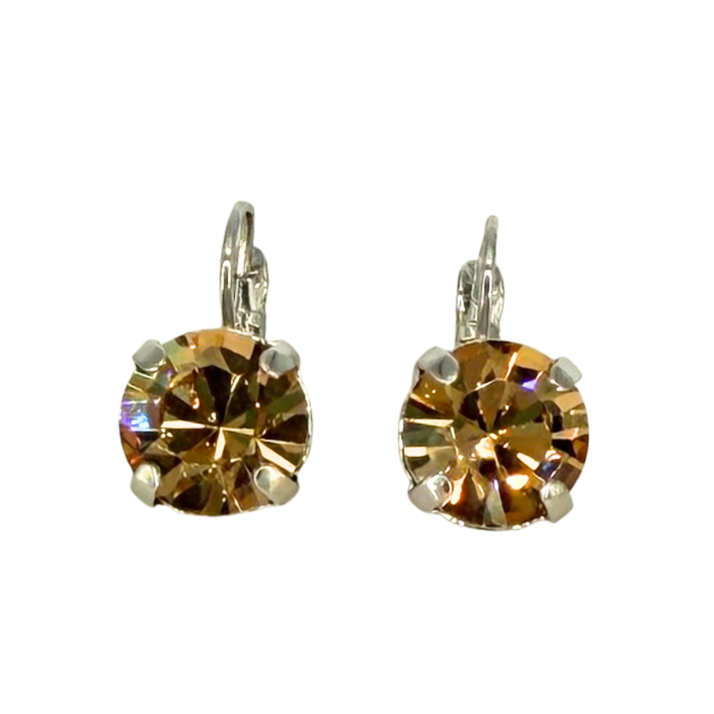 Mariana Earring Large Light Amber on Rhodium
