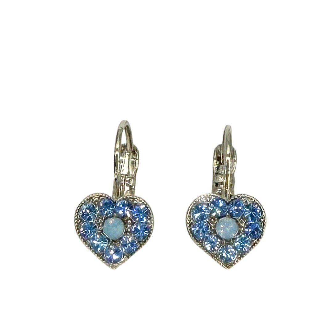 Mariana  Pave Heart Earrings in Lavender Fields on Rhodium Main image