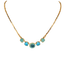 Mariana Five Stone Halo Necklace on Gold Chain
