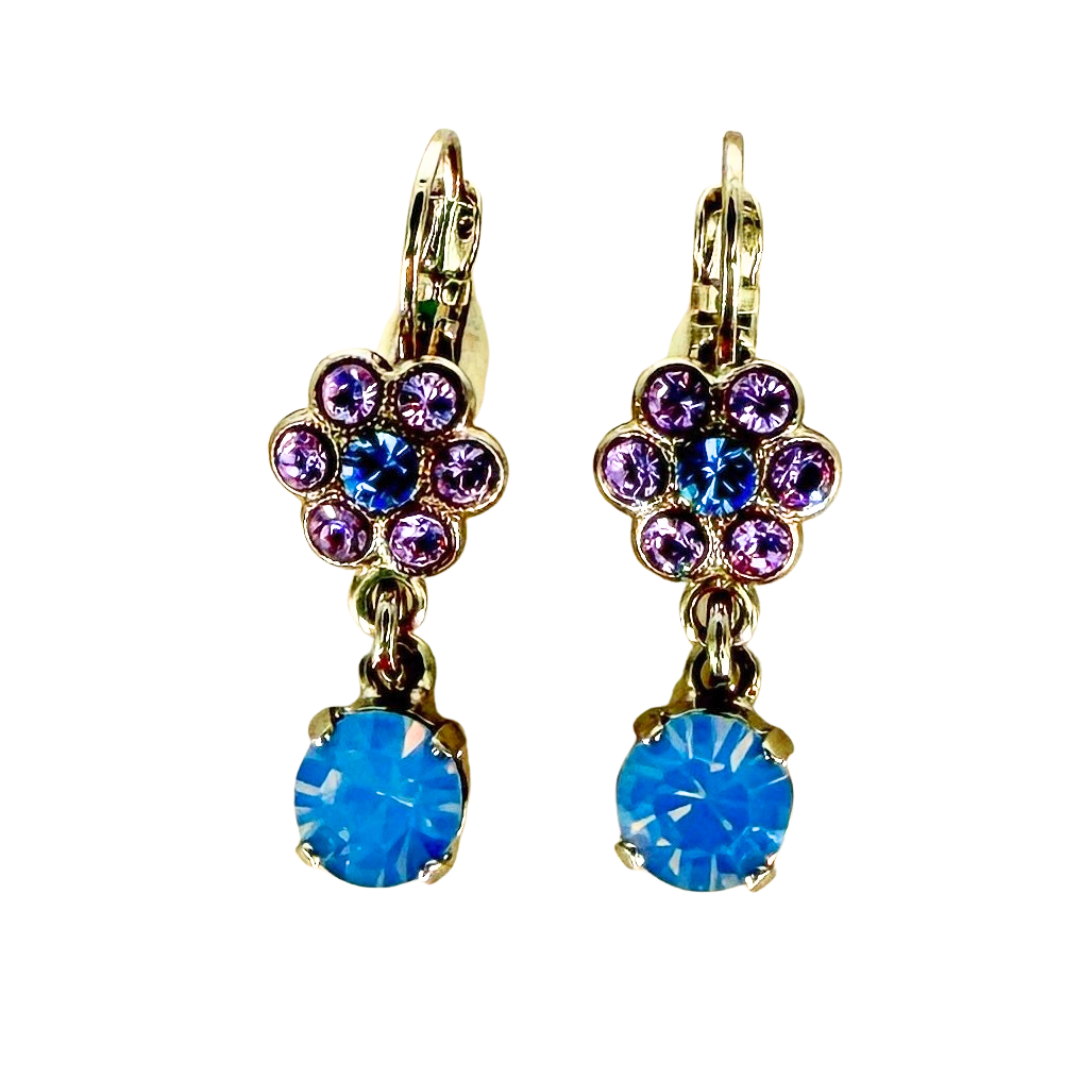 Mariana Dangle Flower Earrings in Lavender Fields on Rhodium Main image