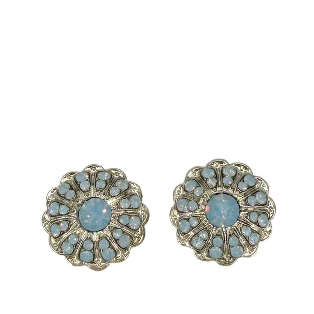 Mariana Blossom Earring  Carolina Blue on Rhodium