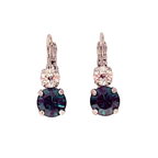 Mariana Earrings Small Double Drop Clear/Green on Rhodium