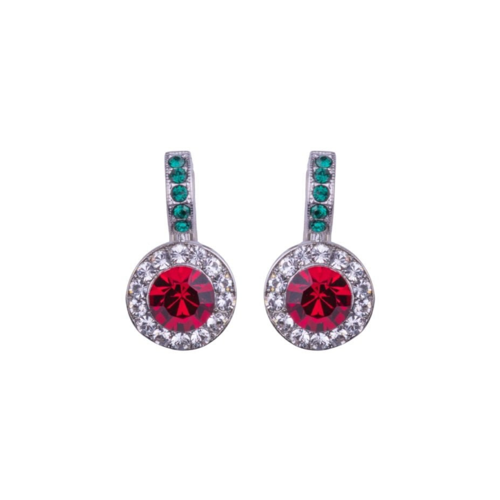 Mariana Fancy Halo Earrings Holly on Rhodium