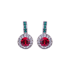 Mariana Fancy Halo Earrings Holly on Rhodium