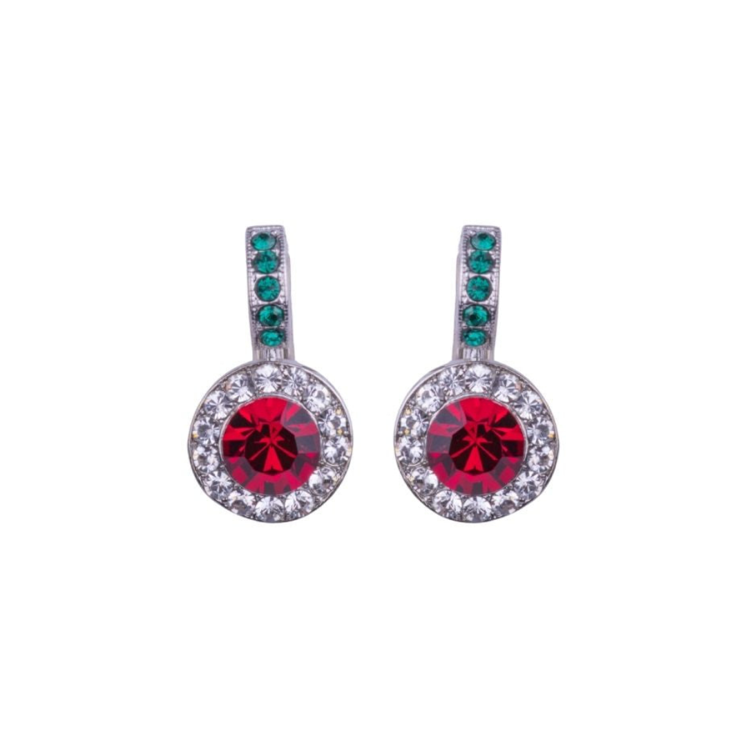 Mariana Fancy Halo Earrings Holly on Rhodium