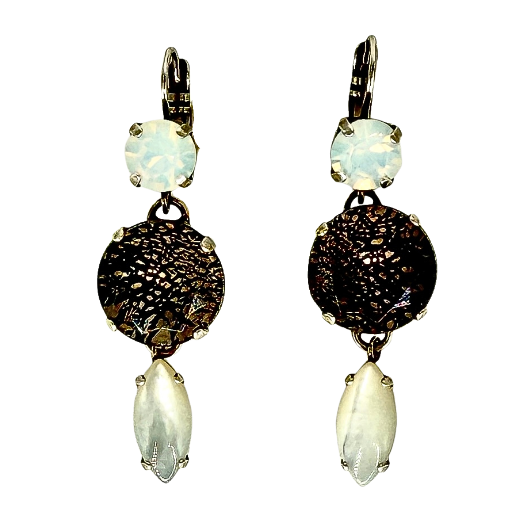 Mariana  Earrings Black Crackle/MOP on Silver