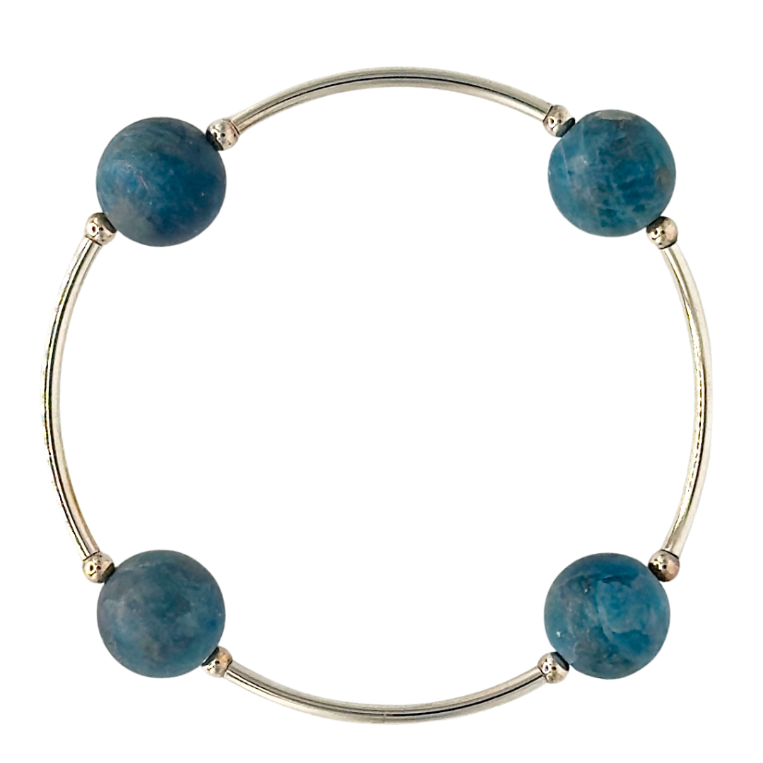 Blessing Bracelet in matte Apatite on Sterling Silver