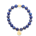 I Am Courageous -Lapis and Gold Wrist Mala