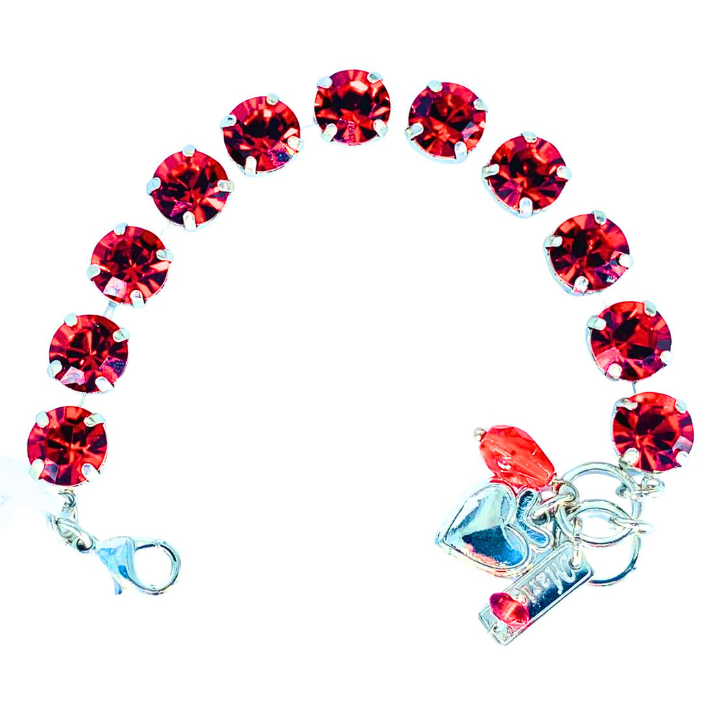 Mariana Medium Bracelet Bright Red on Rhodium