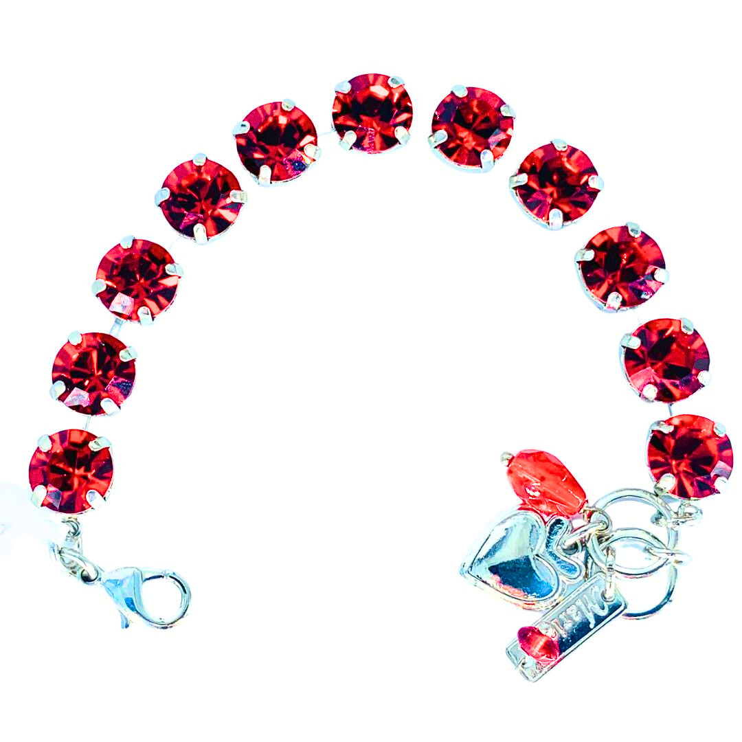 Mariana Medium Bracelet Bright Red on Rhodium