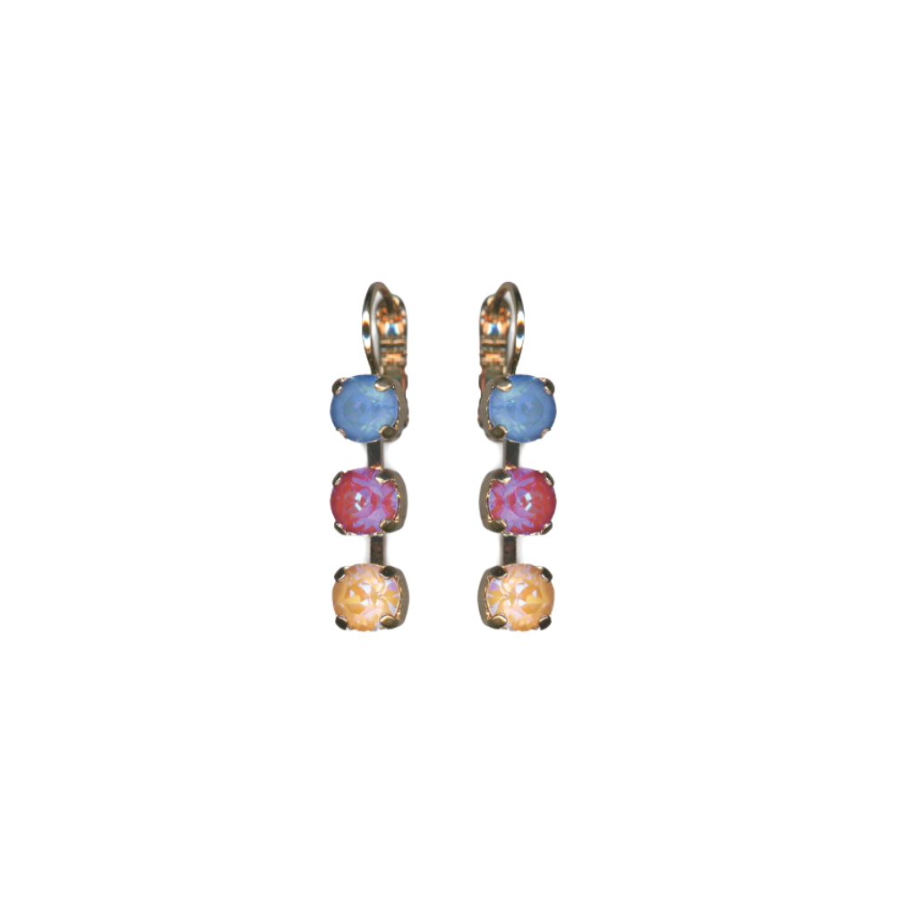 Mariana Earring Small Triple Drop Candy on Rose Gold